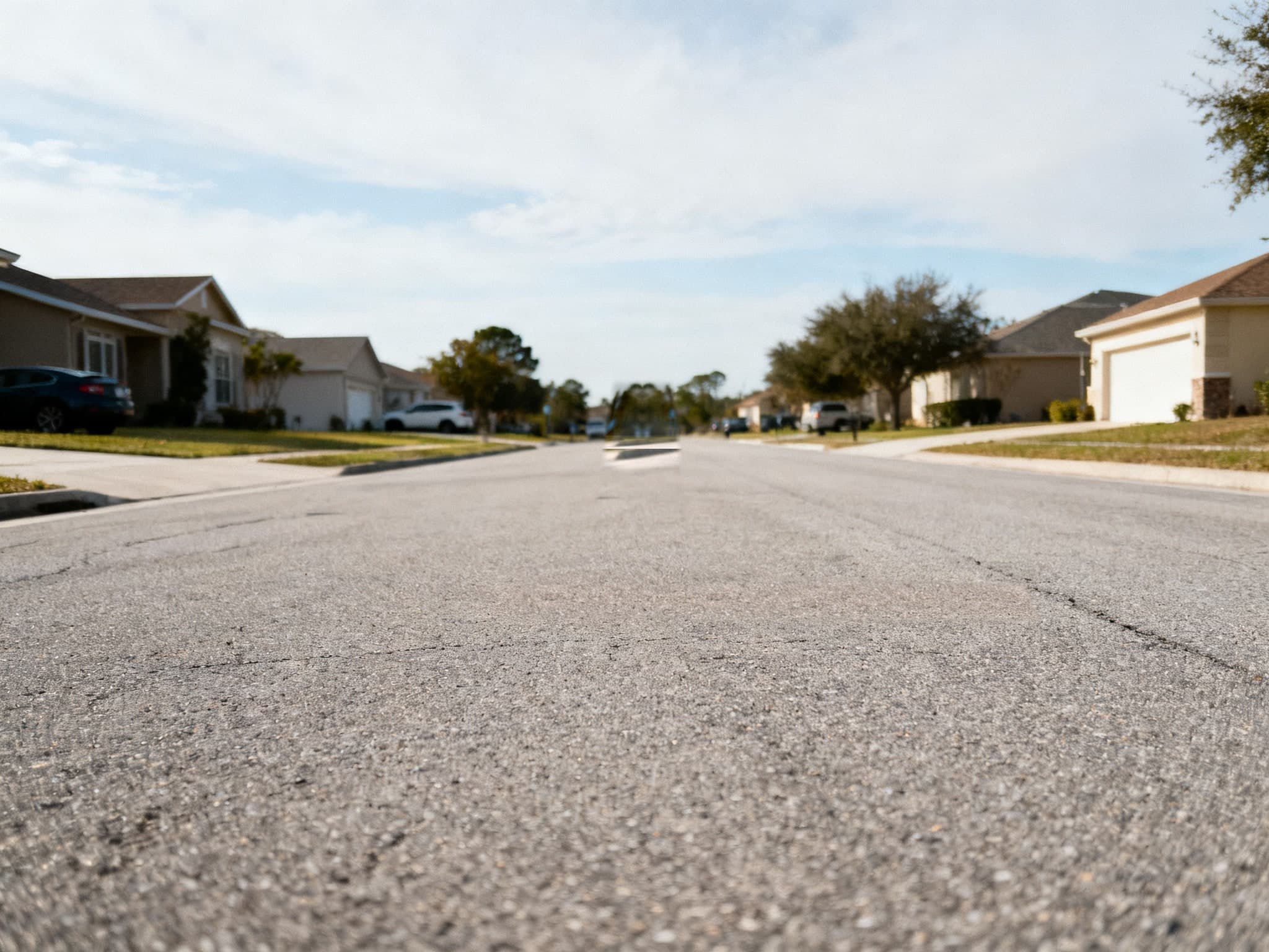 Remove object from photo: trash bin erased from a street scene — after